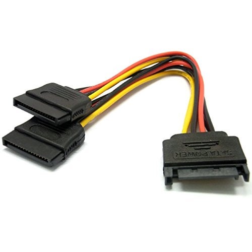 CABLESETC SATA 15 Pin Male to 2 x 15 Pin Female Power Extension Y Splitter Cable Adapter (1 Unit) - Image 3