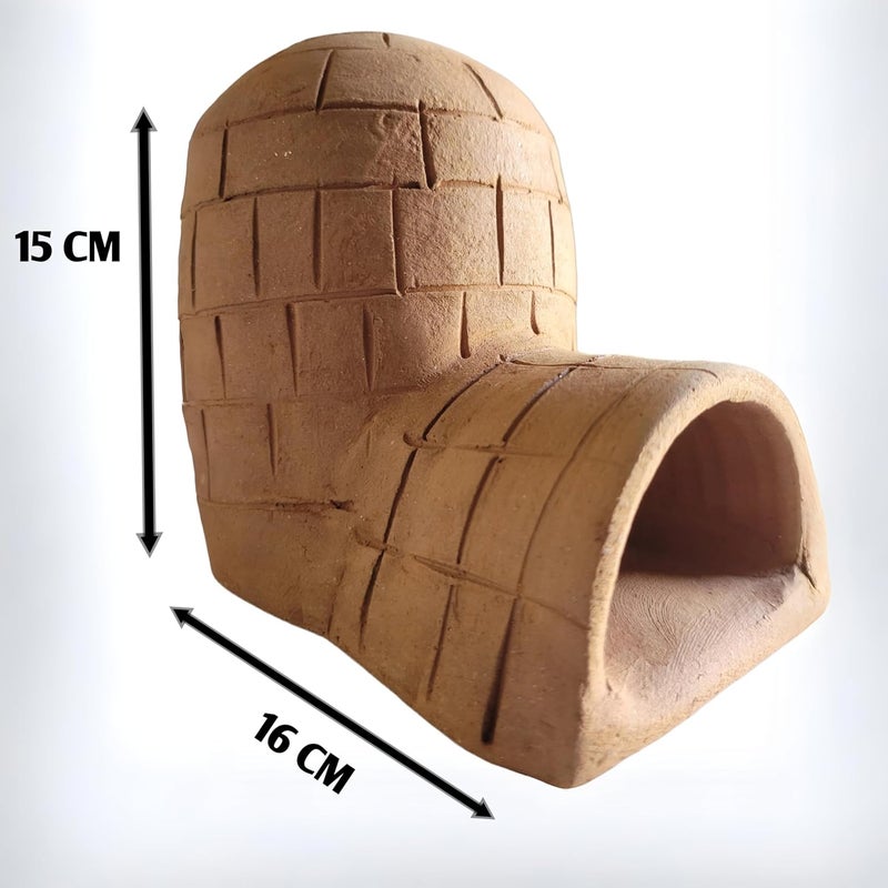 RUKDA Terracotta Aquarium Decoration – Fish Tank Cave Shelter, Ideal Breeding Hideout for Betta Fish, Shrimp, Goldfish, and Small Reptiles – Eco-Friendly & Safe (TerraAbode Cottage) - Image 2
