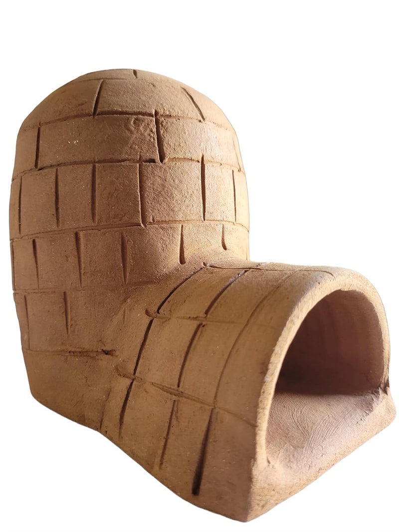 RUKDA Terracotta Aquarium Decoration – Fish Tank Cave Shelter, Ideal Breeding Hideout for Betta Fish, Shrimp, Goldfish, and Small Reptiles – Eco-Friendly & Safe (TerraAbode Cottage) - Image 1