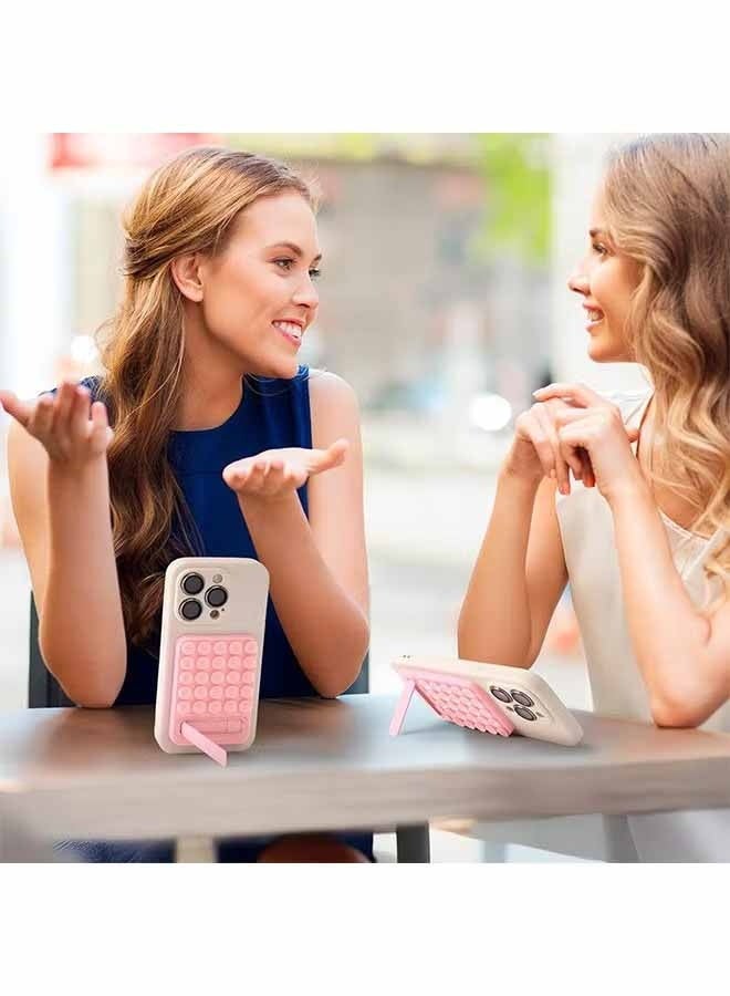 واي جيه 2 في 1 مقبض هاتف لاصق من السيليكون، يجمع بين كأس امتصاص قوي وحامل قوي مناسب لأي طراز هاتف ويوفر خيارات تثبيت متعددة لأشعة السيلفي والتيكتوك مصباح تسجيل الفيديو (وردي) - Image 5