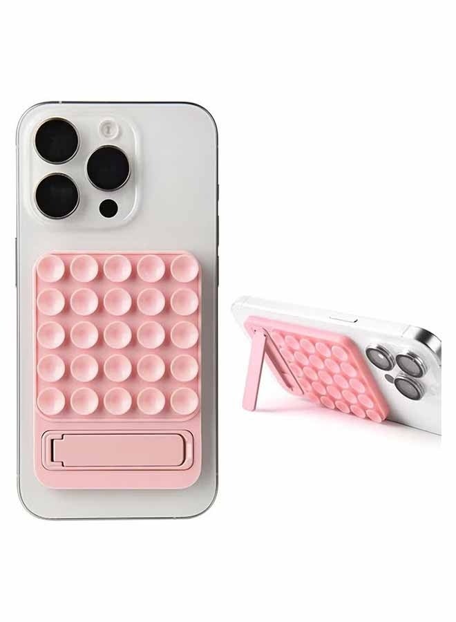 واي جيه 2 في 1 مقبض هاتف لاصق من السيليكون، يجمع بين كأس امتصاص قوي وحامل قوي مناسب لأي طراز هاتف ويوفر خيارات تثبيت متعددة لأشعة السيلفي والتيكتوك مصباح تسجيل الفيديو (وردي) - Image 1