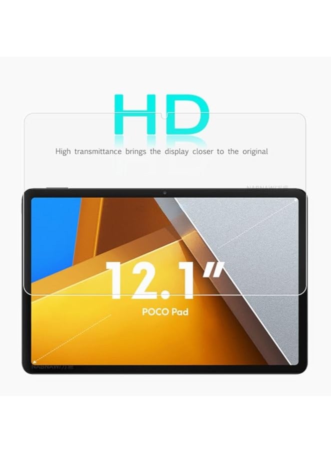 2 Piece Tempered Glass Screen Protector Compatible with Xiaomi POCO Pad 12.1 Inch 2024 Scratch Resistant Hard Protector for POCO Pad 12.1 - Image 4