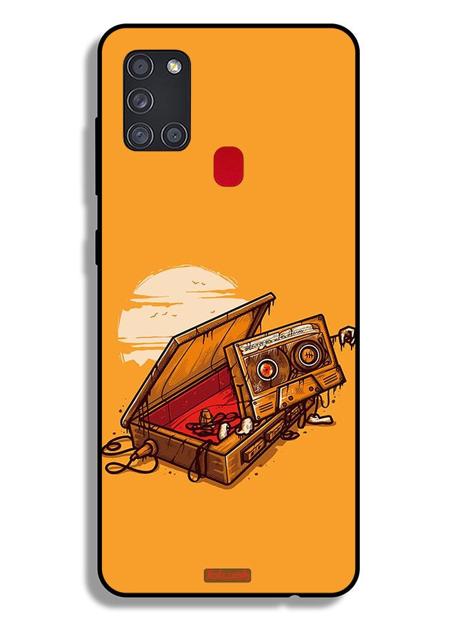Tolwak Samsung Galaxy A21s Protective Case Cover Cassette And Tape Art - Image 1
