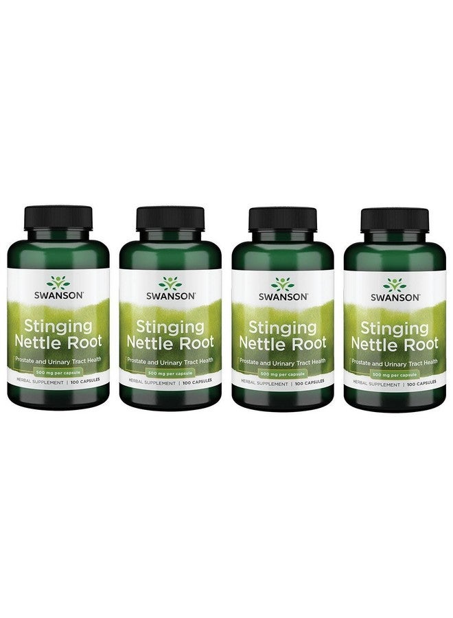 Swanson Stinging Nettle Root (Urtica Dioica) - Herbal Supplement - (100 Capsules, 500mg) (4 Pack)