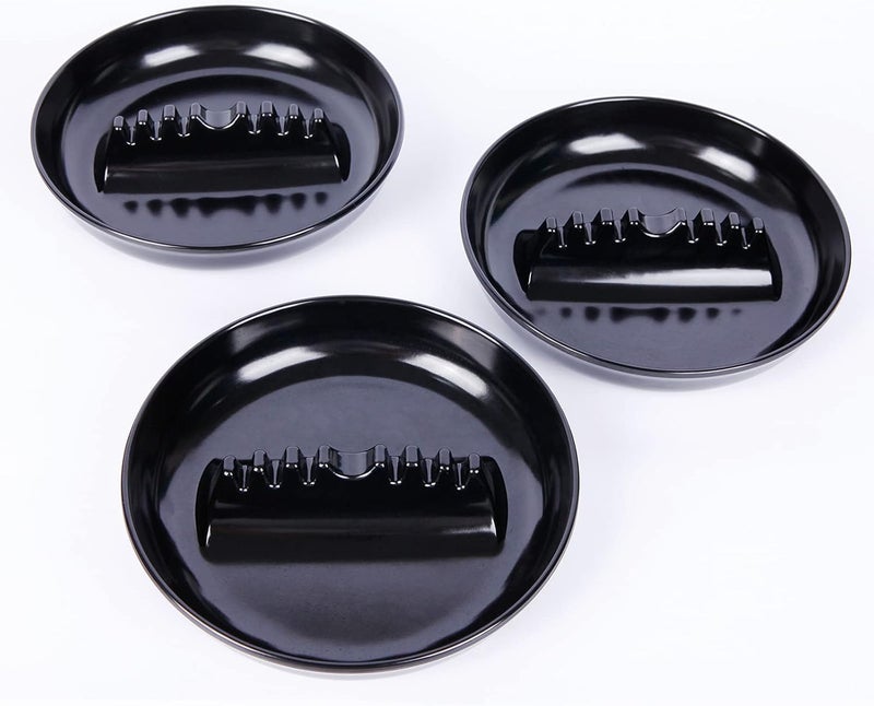 Besuper Premium Plastic Ashtray, Trash Can, Pack of 3, Round Black Large Size, for Indoor Outdoor Home Office Patio Restaurant Bar Hotel Use - Image 1