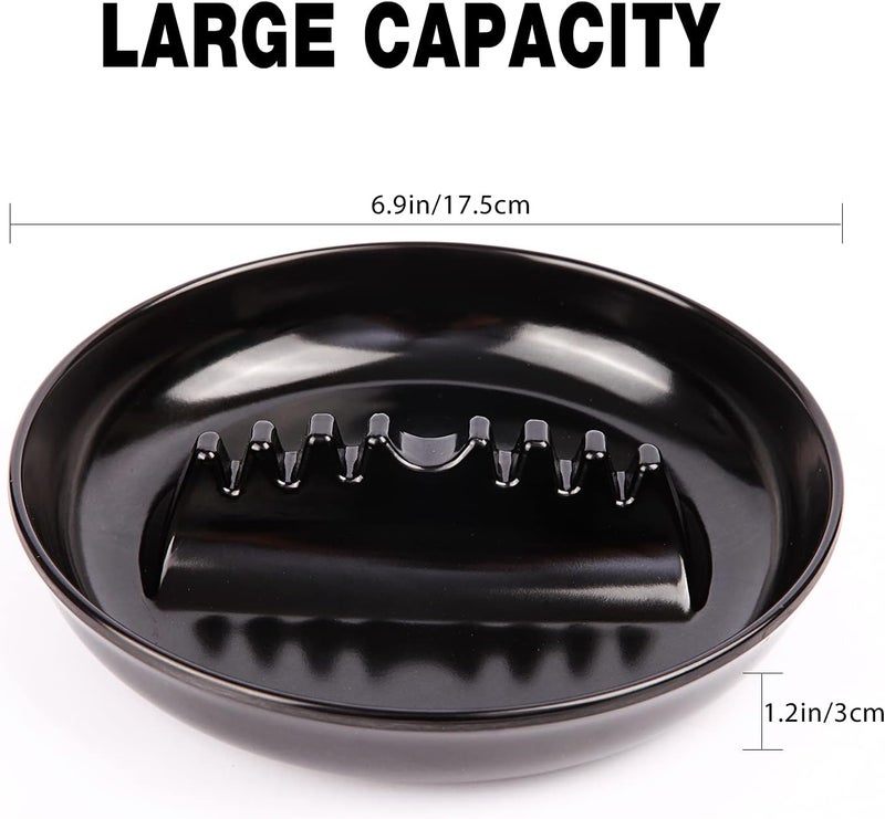 Besuper Premium Plastic Ashtray, Trash Can, Pack of 3, Round Black Large Size, for Indoor Outdoor Home Office Patio Restaurant Bar Hotel Use - Image 2
