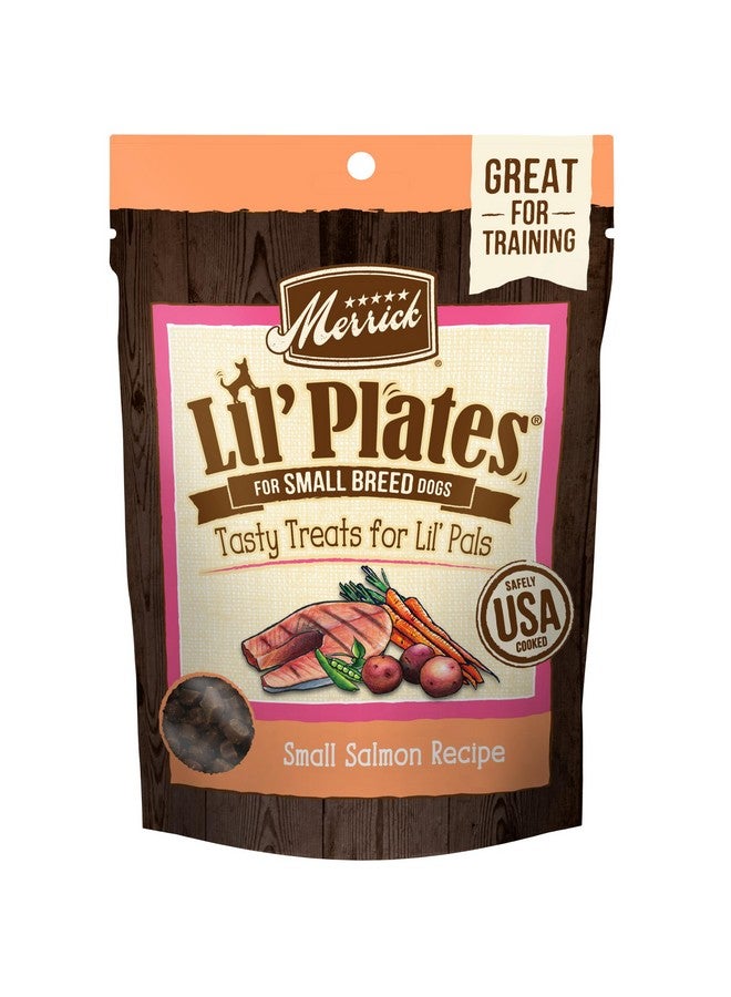 ميريك أطباق ميريك ليل الخالية من الحبوب للكلاب الصغيرة، مكافآت تدريب طبيعية للكلاب الصغيرة، وصفة سمك السلمون الصغير - كيس 147 غرام - Image 1