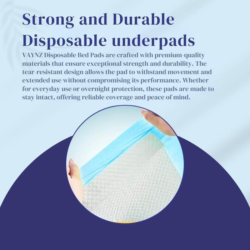 vaynz Disposable Changing Mat Baby, Dog Pee Pads, Ultra Absorbent & Leak-Proof, Puppy Pads, Pee Pads for Dogs, Dry Quickly, Pack of 20, 60x60cm for Cats, Rabbits & House Training Pets - Image 4
