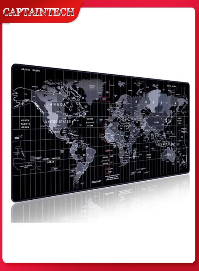 Captaintech World Map Design Mouse Pad (900x400x3mm) - Extra Large Non-Slip Desk Mat for Keyboard u0026 Mouse | Premium Gaming/Office Surface (Upgraded Edition) - Image 1
