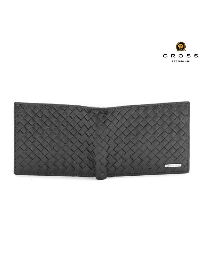 Cross محفظة جلدية رفيعة وعصرية للرجال - أحدث محفظة للرجال مع حجرة لحامل البطاقة | محفظة قابلة للطي بحجم عادي للرجال | خيار هدية مثالي - أسود - Image 3