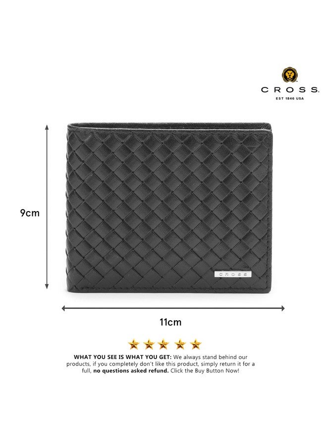 Cross محفظة جلدية رفيعة وعصرية للرجال - أحدث محفظة للرجال مع حجرة لحامل البطاقة | محفظة قابلة للطي بحجم عادي للرجال | خيار هدية مثالي - أسود - Image 4