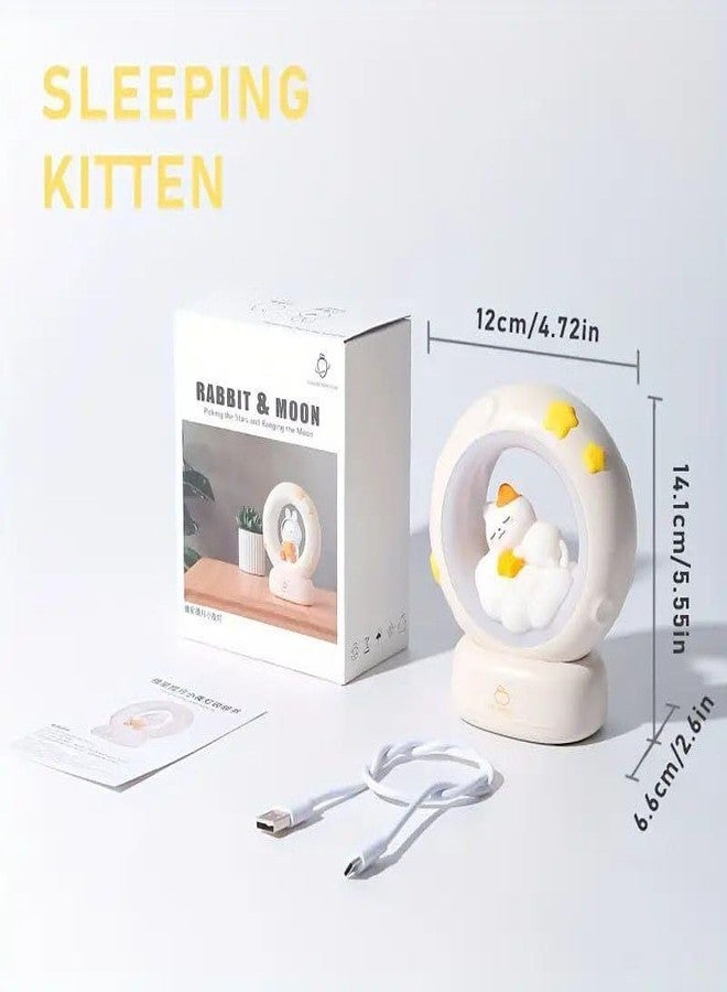 Wosta Kids Night Light - Nursery Lamp for Baby and Toddler, Animal Squishy Lamp for Boys and Girls Bedroom & Kids Room (Cat Rabbit) - Image 2