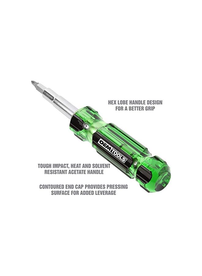 OEMTOOLS OEMTOOLS 22588 13-in-1 Multi-Bit Screwdriver, Nut Driver and Schrader Valve Tool, Multi Tool Screwdriver Kit, HVAC tools, Electrician Tools, One Size  - Image 2