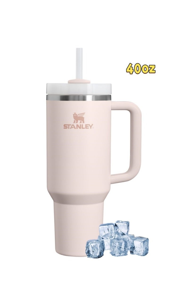 Stanley H2.0 Stainless Steel Tumbler with Handle and Straw, 40 oz | Flowstate Three-Position Lid | Travel-Friendly Tumbler Holder | Insulated Stainless Steel Tumbler | BPA-Free | 304 Stainless Steel, Black 2.0 - Image 1