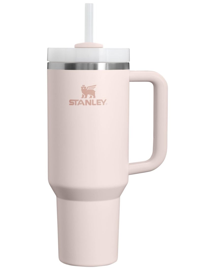 Stanley 40oz Stainless Steel Vacuum Insulated Tumbler with Lid and Straw for Water, Iced Tea or Coffee, Smoothie and More, Cream (Rose Quartz)  - Image 1