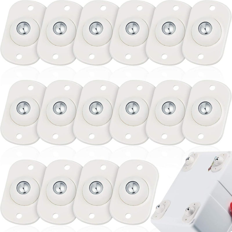 Honoson Self Adhesive Caster Wheels Mini Swivel Wheels Stainless Steel Paste Universal Wheel 360 Degree Rotation Sticky Pulley for Bins Bottom Storage Box Furniture Trash Can (16 Pieces) - Image 1