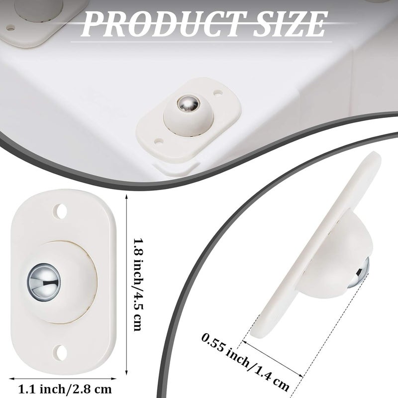 Honoson Self Adhesive Caster Wheels Mini Swivel Wheels Stainless Steel Paste Universal Wheel 360 Degree Rotation Sticky Pulley for Bins Bottom Storage Box Furniture Trash Can (16 Pieces) - Image 2