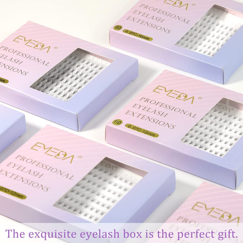 EMEDA 180 Fans Premade Fans Eyelash Extensions Pointy Base Thin Base 8D Stable C Curl Premade Lash Extensions Fans Pre Fanned Volume Lash Extensions (8D 0.07 C Mix 8-14mm) - Image 5