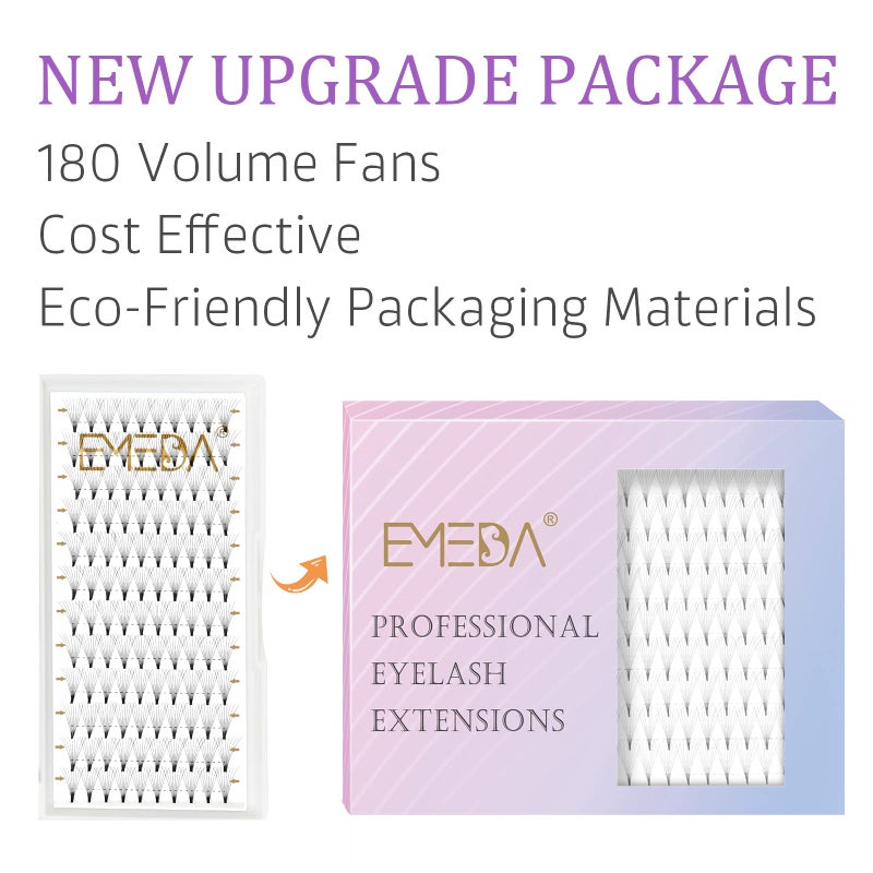 EMEDA 180 Fans Premade Fans Eyelash Extensions Pointy Base Thin Base 8D Stable C Curl Premade Lash Extensions Fans Pre Fanned Volume Lash Extensions (8D 0.07 C Mix 8-14mm) - Image 4