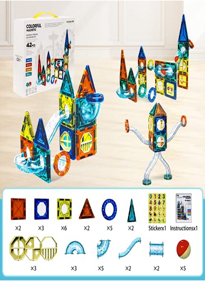 null - Magnetic Building Blocks Set – 42-Piece STEM Learning Toys for Kids - Image 1