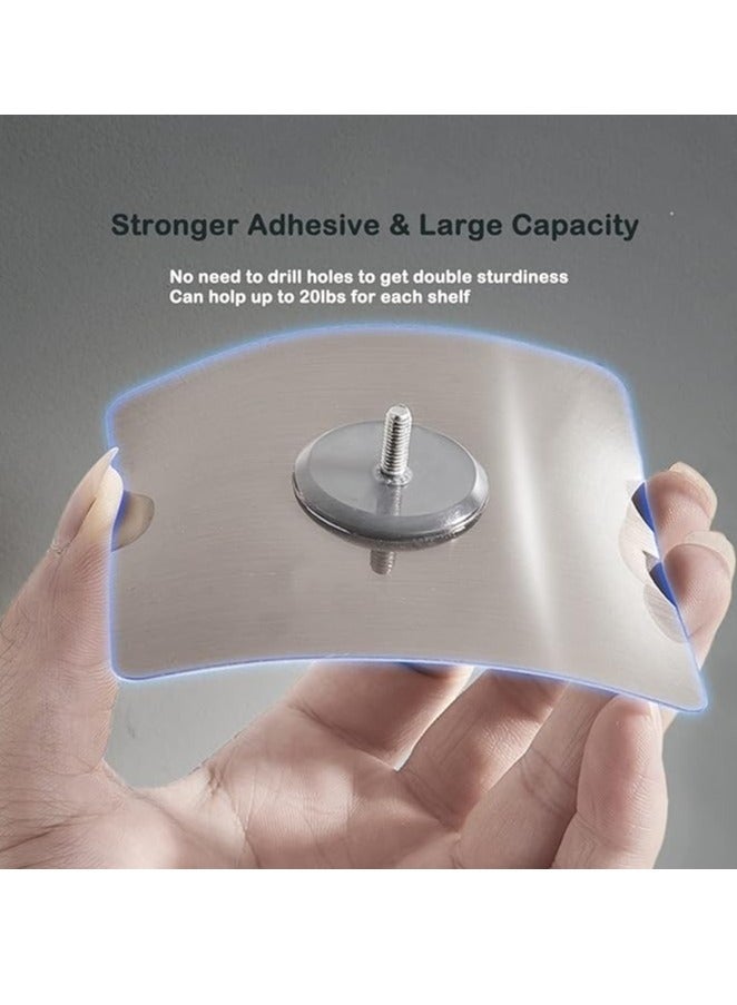 Shower Caddy Shelf, Adhesive Black Bathroom Shower Rack, No Drilling Wall Mounted Shower Organizer, Rustproof Basket for Bathroom, Toilet, Kitchen (2 Pack) - Image 5