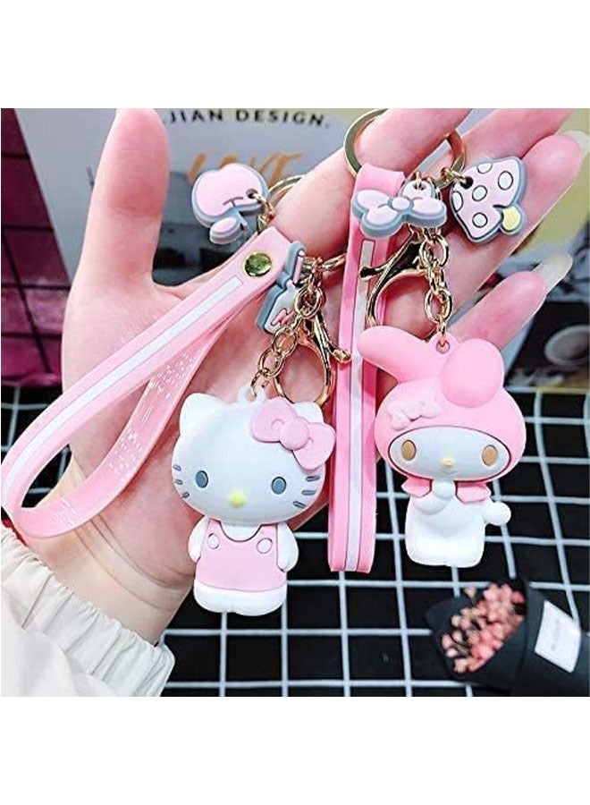 Geustos 7-Piece Wrist Anime Keychain, Kawaii Car Keychain Accessories, Key Purse Handbag Charms for Women - Image 2