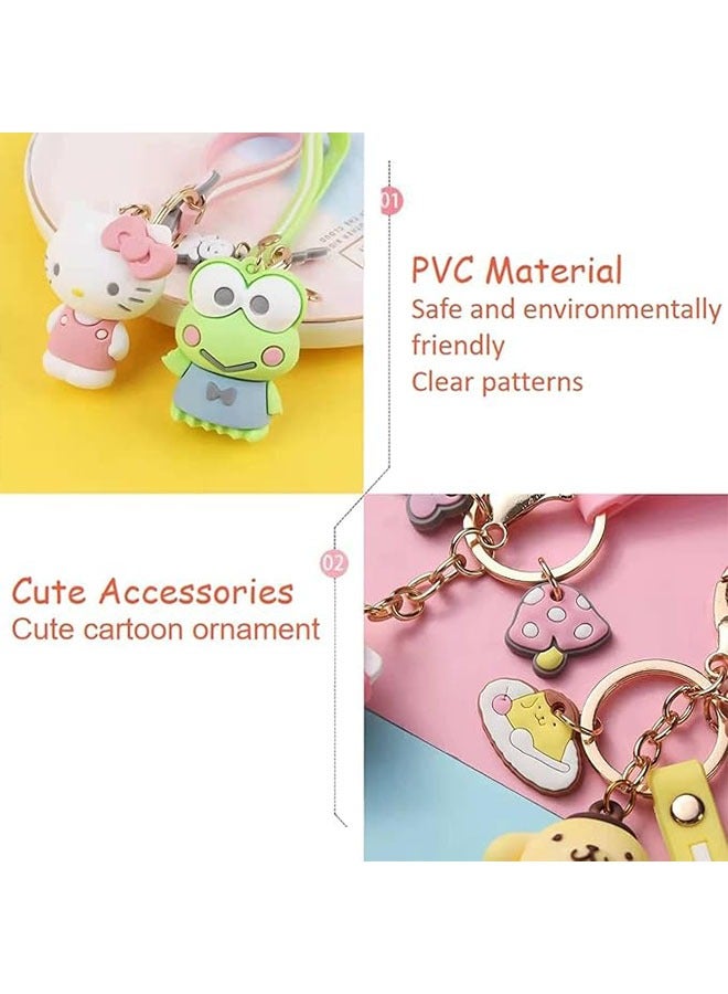 Geustos 7-Piece Wrist Anime Keychain, Kawaii Car Keychain Accessories, Key Purse Handbag Charms for Women - Image 5