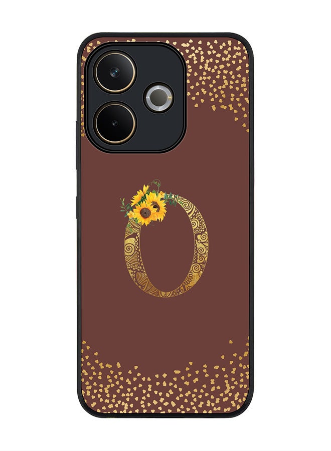 Stylizedd For Oppo A5 Pro 5G / A5 Pro 4G / 5G Case,Slim fit Camera Protection, Shockproof Thin Phone cover  - Custom Floral Monogram - O  (Brown ) - Image 1