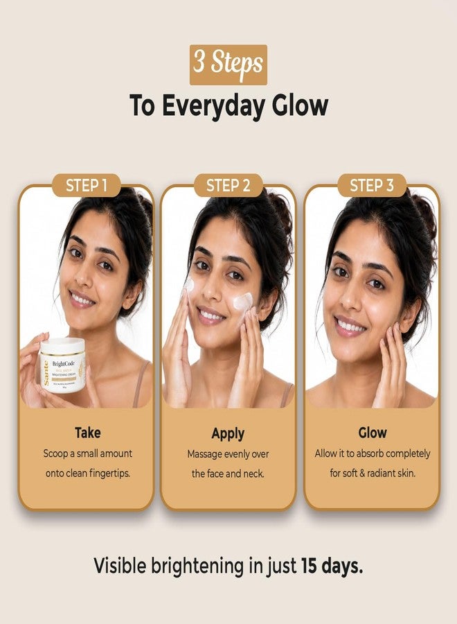 Sanfe BrightCode Rice Water Body Brightening Cream 100g | Body Lightening Cream with Rice Water & Niacinamide | Deep Moisturizing Formula for Dull, Uneven Skin Tone | Daily Nourishing Body Cream - Image 2