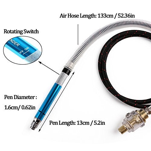 Valianto 1/8" (3mm) Air Micro Grinder, Pneumatic Pencil Die Grinder, 58000 RPM Free Speed - Image 4