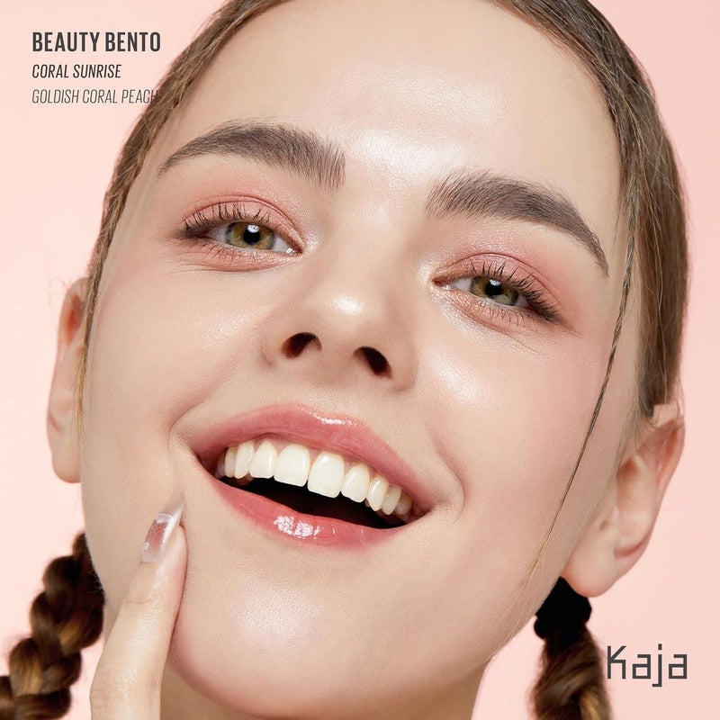 KAJA Beauty Bento Eyeshadow Trio - Coral Sunshine - 3 in 1 Mosaic Chrome Shimmer Matte Eye Shadow Palette - Long Lasting Blendable Pigmented Vegan Cruelty Free Compact Makeup - Image 4