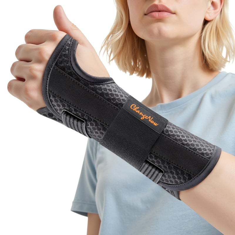 changenow Carpal Tunnel Wrist Brace for Women&Men, [Ultra Breathable & Upgraded Support] Night Wrist Support with Metal Splints Fit Right Hand, Rigid Hand Brace for Tendonitis, Sprain, Arthritis, Pain Relief - Image 1