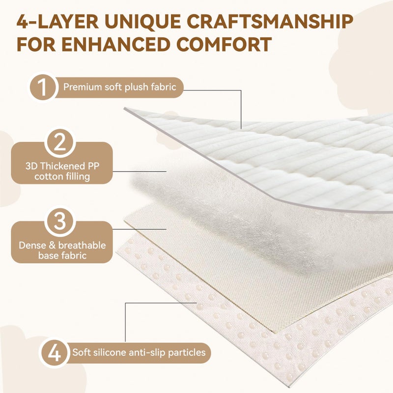OTOB Couch Cover for Dogs Washable, Non Slip Plush Fuzzy Sofa Covers for 3 Cushion Couch Pet Friendly, Soft All Seasons Sofa Slipcover Cozy Furniture Protector (Cream, 31.5" x 82.7") - Image 4