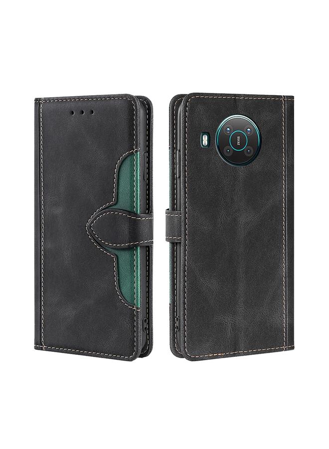 اس-توب جراب لهاتف Nokia X10 / X20 مصنوع من الجلد بتصميم قبعة من القش ومشبك مغناطيسي - Image 1