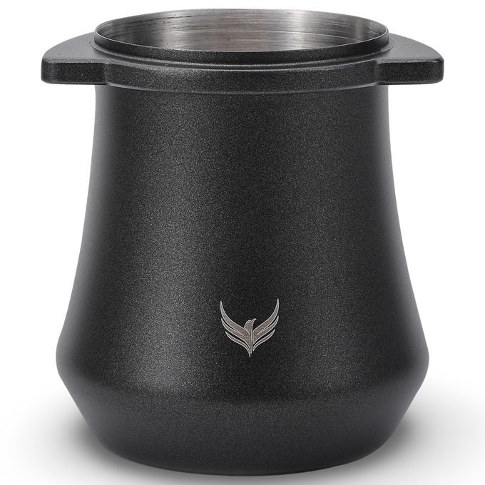 54MM COFFEE BEAN DOSING CUP STAINLESS STEEL ESPRESSO DOSE CUP WITH GRINDER ACTIVATING TAB FITS BREVILLE ESPRESSO MACHINE ACCESSORIES BLACK