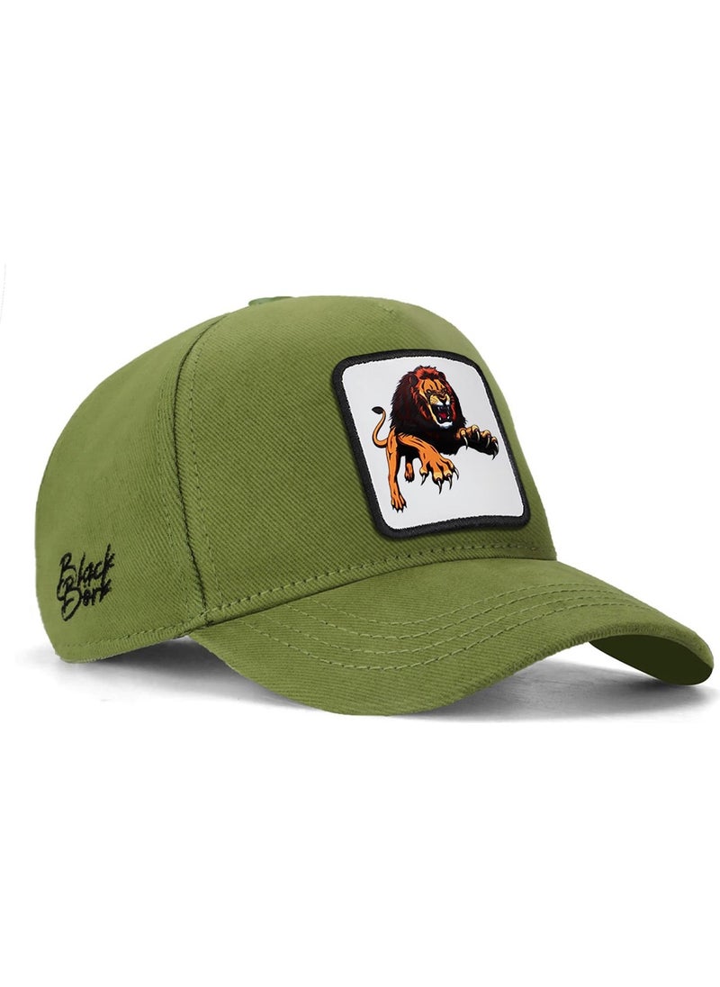 Black Börk V1 Baseball Kids Lion - Unisex Light Green Children's Hat (Cap) with 5 Code Logo  - Image 1