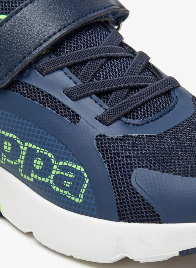 Kappa Boys' Textured Sports Shoes with Hook and Loop Closure