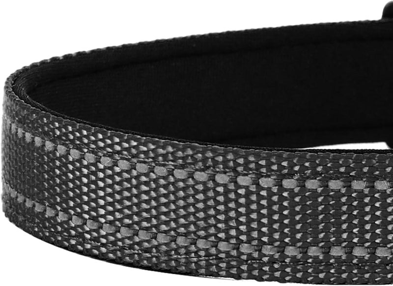 PWOD Reflective Dog Collar, Adjustable Soft Neoprene Padded Nylon Pet Collars with Buckle for Medium Dogs, Navy Black,M - Image 5