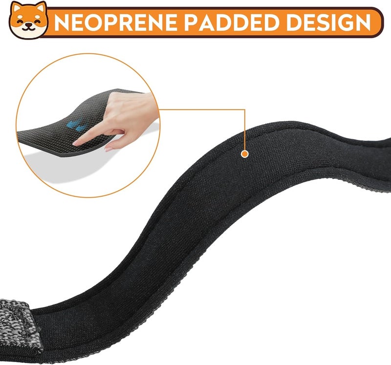 PWOD Reflective Dog Collar, Adjustable Soft Neoprene Padded Nylon Pet Collars with Buckle for Medium Dogs, Navy Black,M - Image 4