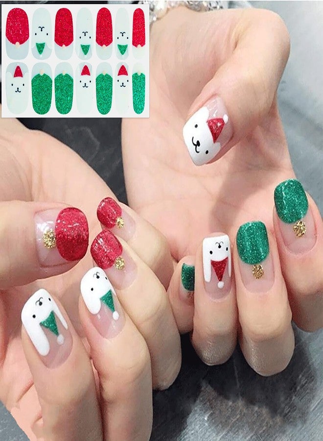 SILPECWEE 6 Sheets Christmas Nail Polish Strips for Women Full Nail Wraps Self Adhesive Nail Polish Stickers Nail Art Accessories Fingernails Manicure Stickers with Nail File - Image 5