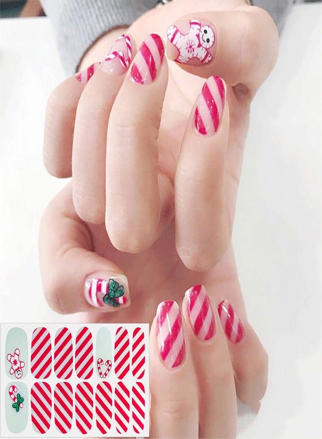 SILPECWEE 6 Sheets Christmas Nail Polish Strips for Women Full Nail Wraps Self Adhesive Nail Polish Stickers Nail Art Accessories Fingernails Manicure Stickers with Nail File - Image 3