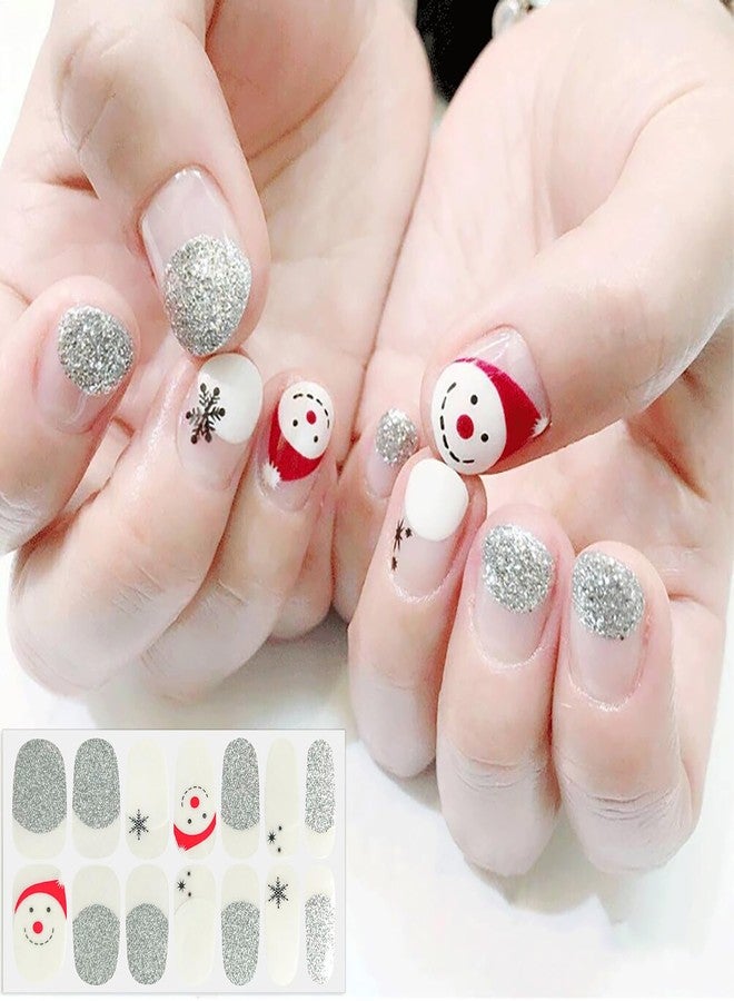 SILPECWEE 6 Sheets Christmas Nail Polish Strips for Women Full Nail Wraps Self Adhesive Nail Polish Stickers Nail Art Accessories Fingernails Manicure Stickers with Nail File - Image 2