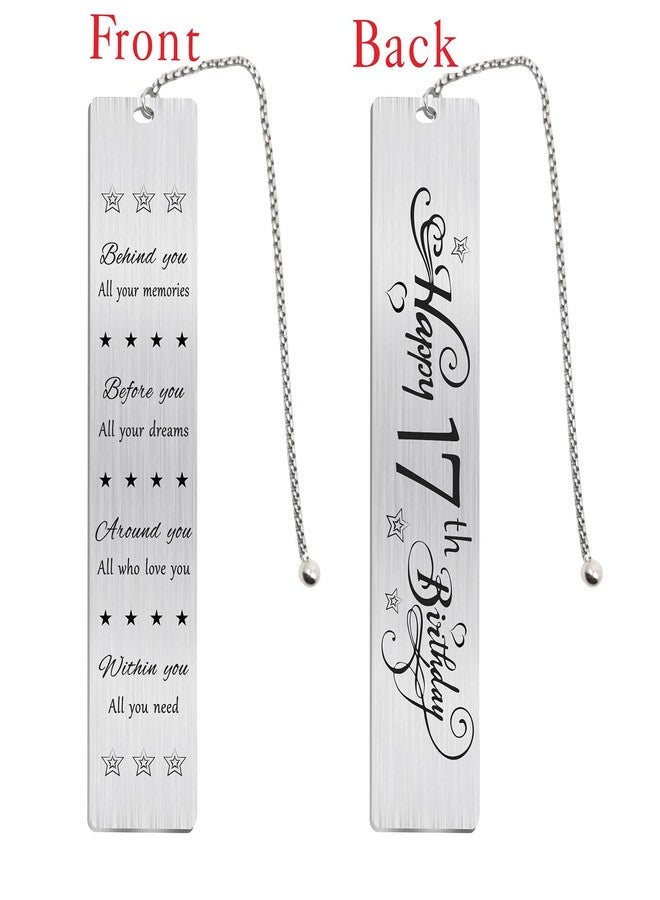 Jzxwan Happy 17th Birthday Gifts for Teen Girls Boys, 17 Year Old Birthday Bookmark Gift for Women Men, Seventeen Bday Present Decorations for Him Her - Image 2
