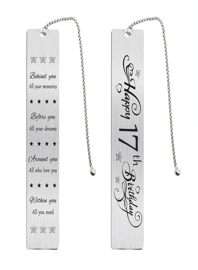 Jzxwan Happy 17th Birthday Gifts for Teen Girls Boys, 17 Year Old Birthday Bookmark Gift for Women Men, Seventeen Bday Present Decorations for Him Her - Image 1