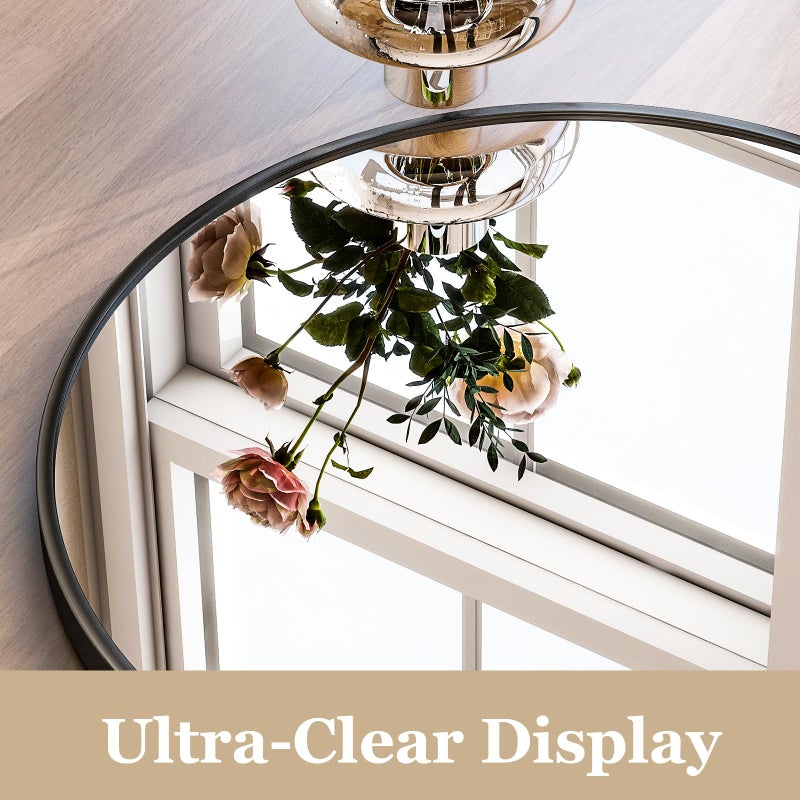HARRITPURE Arched Wall Mirror â€“ 30"x40" Arch Bathroom Mirror Metal Frame Vanity Mirror for Bedroom, Entryway Dresser Decor, Black - Image 4