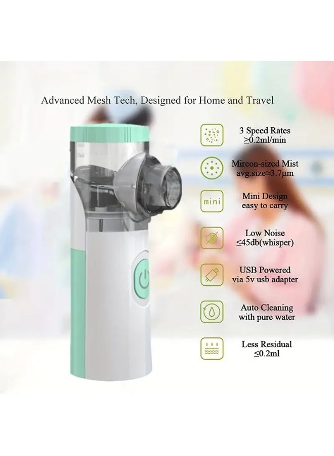 Mini Humidifier -480ml portable small humidifier for USB plug use, personal desktop humidifier with night light and 4 spray modes, suitable for cars, babies and