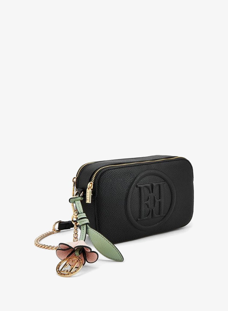 ELLE Monogram Embossed Crossbody Bag With Chain Strap - Image 3