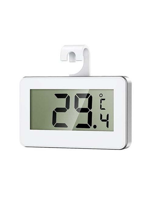 Digital Refrigerator Thermometer, Freezer Room Thermometer with Large LCD Display, High Precision Fridge Alarm Thermometer with Hook for Kitchen Home