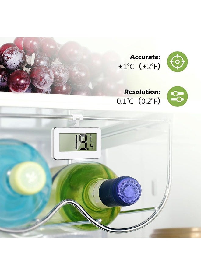 Ant - Digital Refrigerator Thermometer, Freezer Room Thermometer with Large LCD Display, High Precision Fridge Alarm Thermometer with Hook for Kitchen Home - Image 1