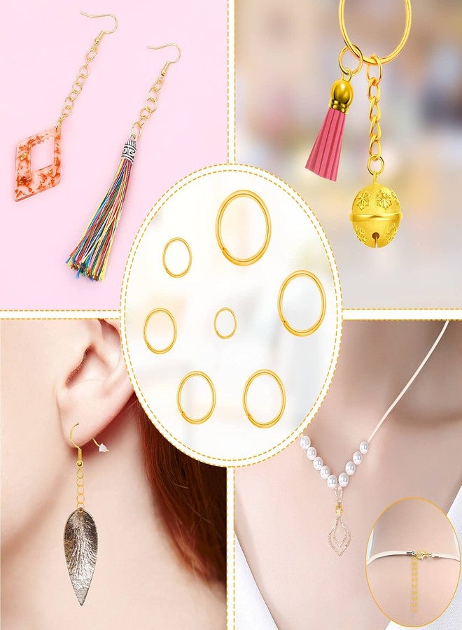 Paxcoo Gold Jump Rings for Jewelry Making - 1500Pcs Necklace Repair Kit With Supplies and Pliers for Bangle Charms, Earrings and Nail Piercing - Image 2